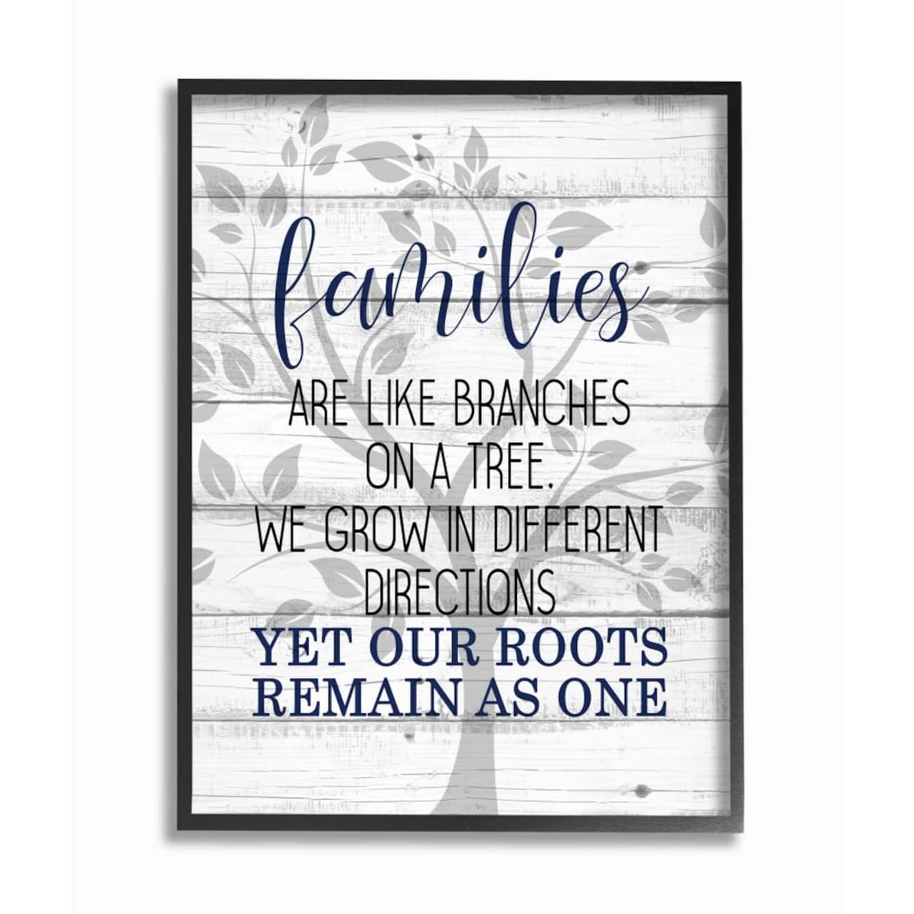 Stupell Industries Family Branches and Roots Phrase Tree Growth Inspiration Framed Wall Art